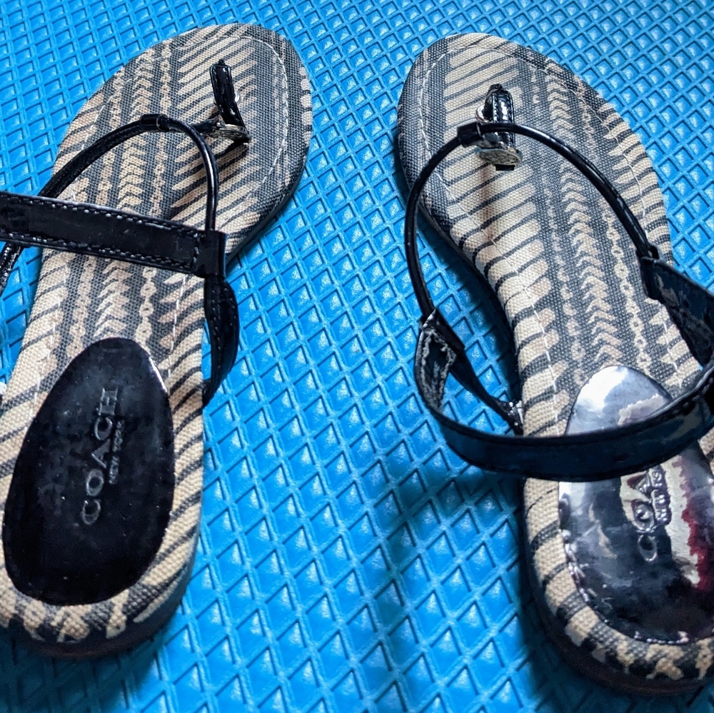 Coach black strappy sandals. Size 6B